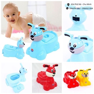 Bô vệ sinh cho bé hình thỏ có nhạc, có nắp đậy nhựa việt nhật cao cấp - dụng cụ vệ sinh cho bé tiện lợi