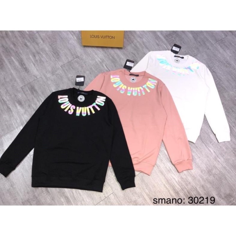 Áo Sweater LV.T in chữ Luis. Vuiton Phản Quang 7 Màu Áo nỉ Dài tay Unisex Form Rộng Thời Trang Nam Nữ in hiệu ứng