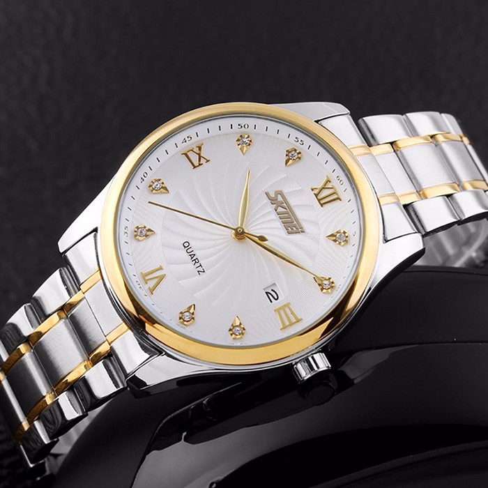 Đồng hồ thời trang nam Skmei mặt tròn kèm lịch ngày sang trọng Spk87