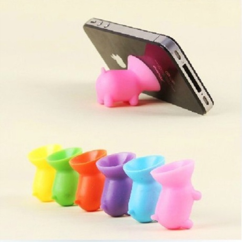 Giá Đỡ Điện Thoại Bằng Silica Gel Hình Chú Heo Nhiều Màu Có Giác Hút Gắn Xe Hơi Cho Iphone samsung huawei
