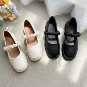 Giày Búp Bê Vintage - Giày Lolita Tiểu Thư Quai Bèo Nhúm Dây Phong Cách Ulzzang Hàn Quốc HQ 220
