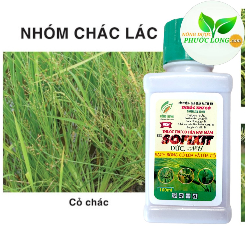 [100% Chết Cỏ] Thuốc Trừ Cỏ Lúa Nước Xofix 350EC - 100ml, Dạng Nhũ Dầu, Diệt Mầm Cỏ Dại Cho Lúa Sau Sạ [Cấy] 0-4 Ngày