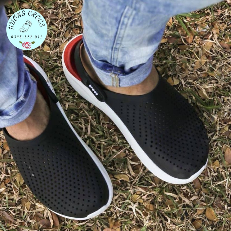 Sục cross, dép sục Literide màu đen lót đế đỏ cực nhẹ mềm êm cho nam nữ