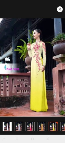 Áo dài truyền thống hoa dây