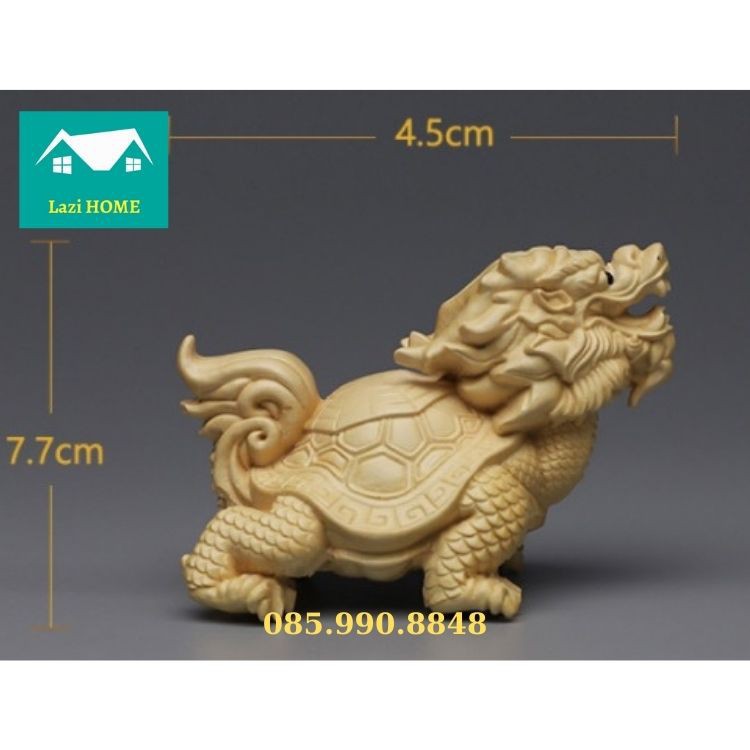 Tượng trang trí gỗ Hoàng Dương cao cấp, tượng phật phong thủy - M3 Rồng Rùa