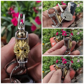 Móc khoá inox hổ phù vàng