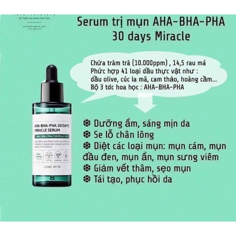 Serum tri mụn Some By Mi AHA-BHA-PHA 30 Days Miracle
