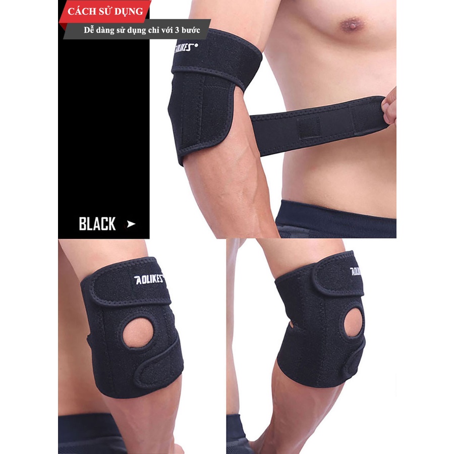 Đai khuỷu tay aolikes 7946 bán sỉ có đệm hơi silicone băng quấn bắp cánh bó bảo vệ thể thao gym yoga