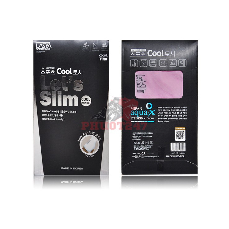 Bít tất tay Tay Chống Nắng Hàn Quốc Xỏ Ngón Let's Slim AquaX Dày Dặn Ngăn Tia UV