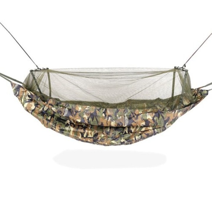 Võng Dù 3 Lớp Có Mùng Rằn Ri Đa Chức Năng Cao Cấp Nhập Khẩu Từ THÁI LAN : Không Dây & KÈM 5m Dây Dù Loại 1 - 2m2 & 2m5