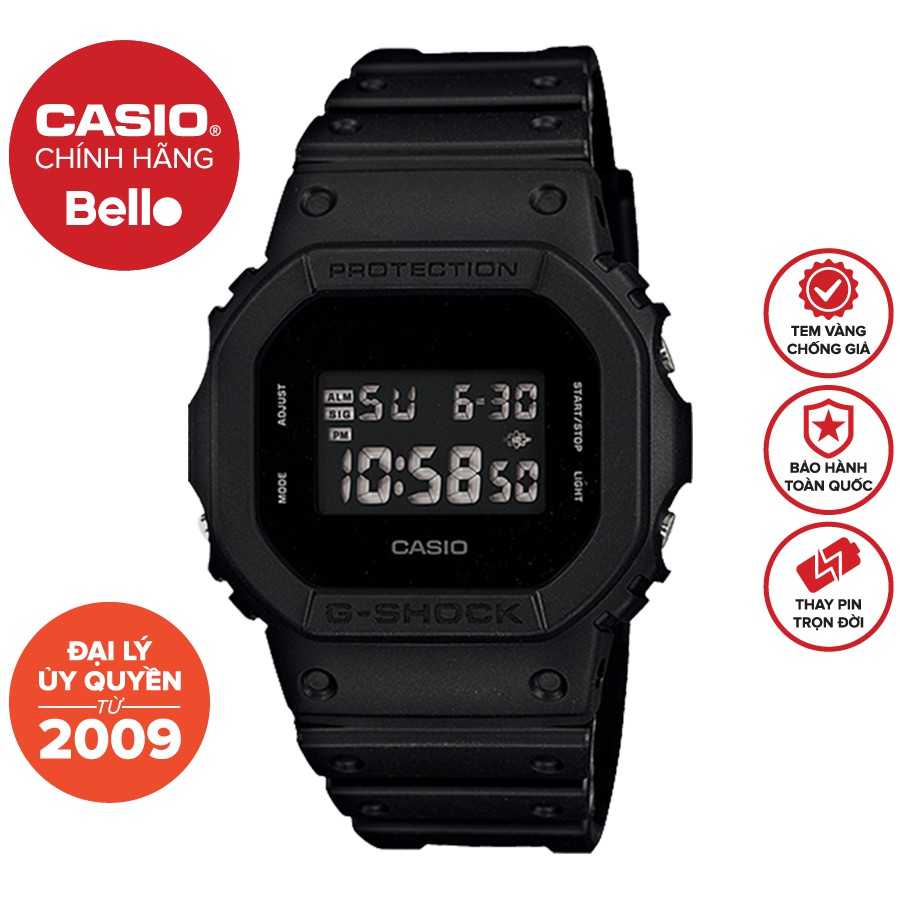 Đồng hồ Nam dây nhựa Casio G-Shock DW-5600BB-1 chính hãng bảo hành 5 năm Pin tọn đời