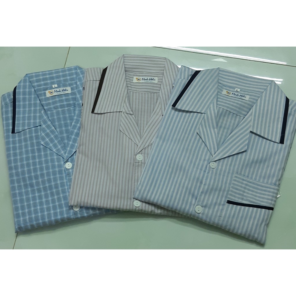 Pijama chất Kate mát cho Nam trung niên [Hình Thật]