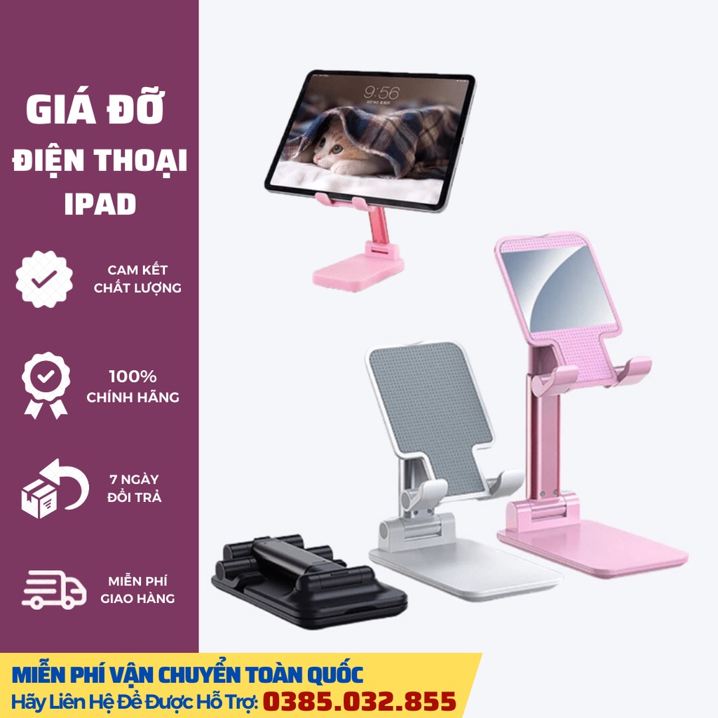 Giá đỡ điện thoại máy tính bảng cao cấp, gấp gọn tiện lợi, livestream, học online, xem phim