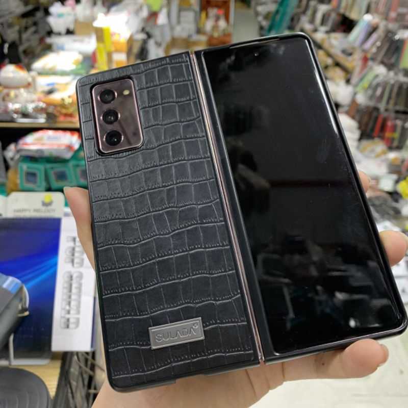 Ốp lưng Samsung Zfold 2 / Z Fold 2 / Zfold 3 / Z Fold 3 kiểu vân da cá sấu hàng công ty full box