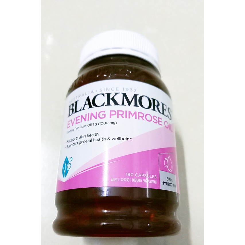 Tinh dầu hoa anh thảo Blackmores evening primrose oil lọ 190 viên (Úc). Cân bằng nội tiết, giúp đẹp da, tóc, móng