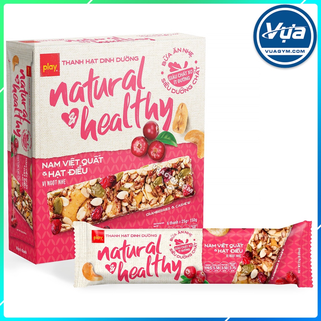Play Nutrition - Thanh Hạt Dinh Dưỡng Natural Healthy Bar (25g)