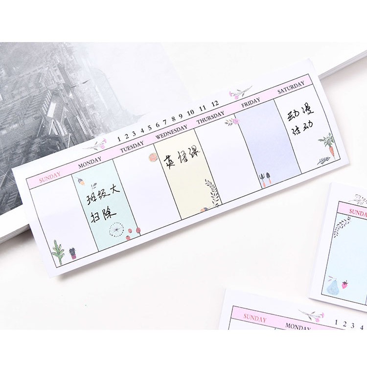 Weekly Planner notepad cho sổ kế hoạch tuần