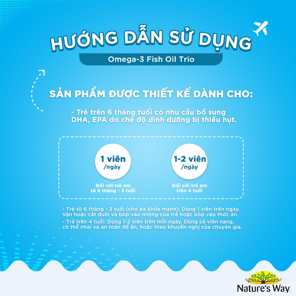 Nature's Way Kids Smart Omega 3 Fish Oil High DHA - Kẹo Dẻo Dầu Cá Dành Cho Trẻ Nhỏ - Hộp 60 Viên