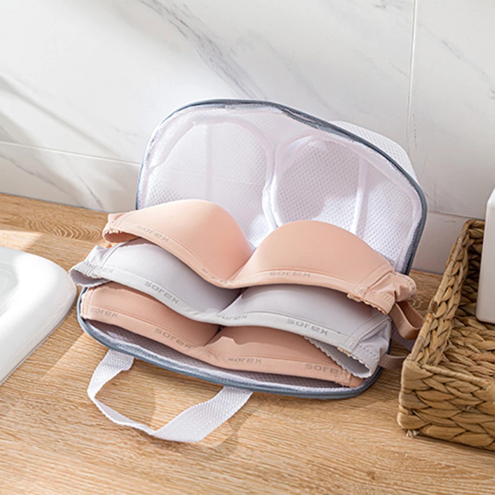 Túi Lưới Giặt Đồ Bằng Polyester Bền Bỉ Có Khóa Kéo Bảo Vệ Cho Máy Giặt