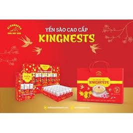 Nước Yến Nguyên Chất Kingnest cao cấp - Hộp 6 hũ kèm túi xách - Quà biếu Tết sang trọng