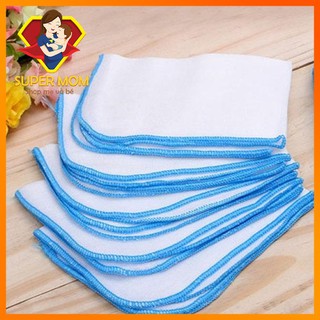 SET 10 Khăn Xô Sữa trắng Kiba 3 lớp siêu mềm mịn, siêu thấm hút, Khăn sữa xuất Nhật