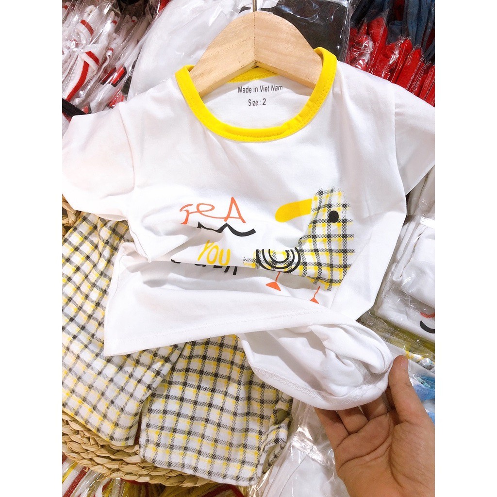 Quần Áo Trẻ em Bi Kids Bộ Cộc Tay Thời Trang Cho Bé In Hình Chú Chim Đáng Yêu Chất Cotton An Toàn