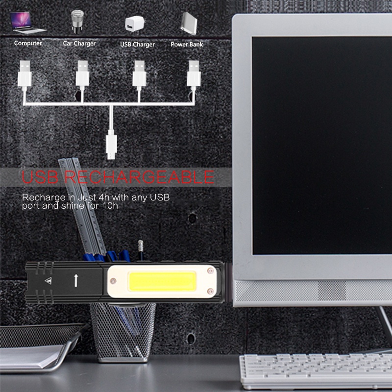 Đèn Pin Siêu Sáng Đèn Mini Siêu Sáng - Đầu Đèn Có Thể Xoay 90 Độ