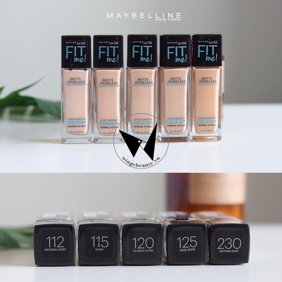 MAYBELLINE - Kem nền cho da dầu Fit Me Matte + Poreless