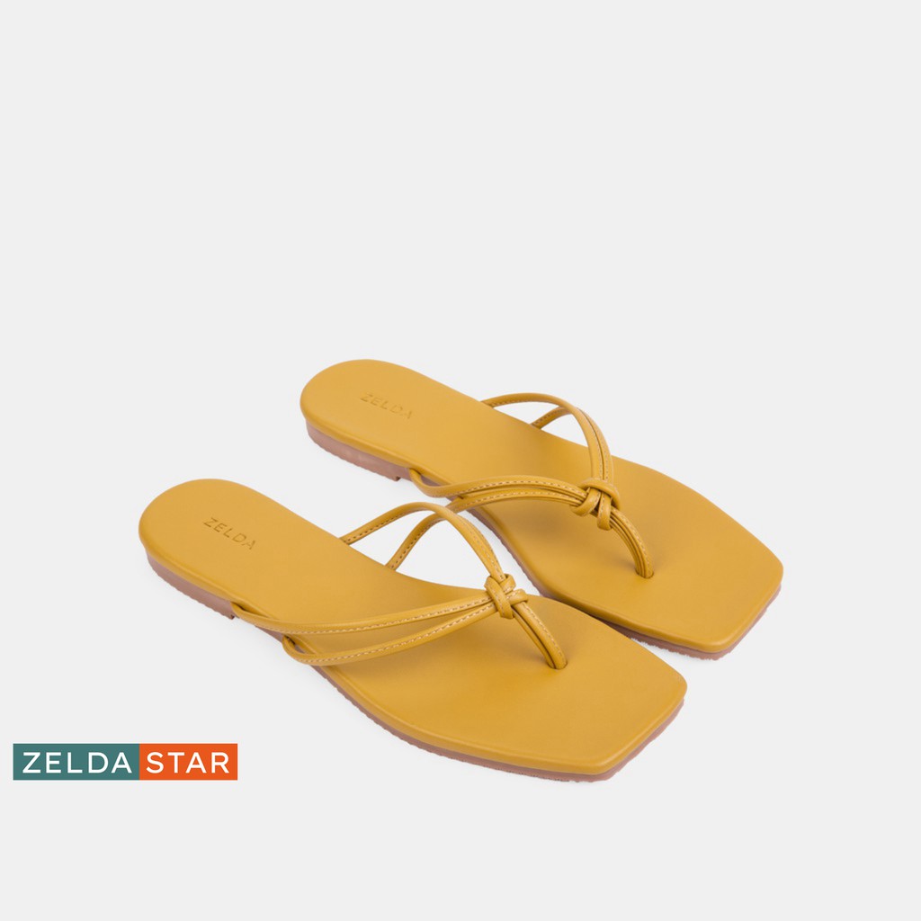 Dép xẹp nữ Zelda Star xỏ ngón quai thắt đế 1cm - DX0271020
