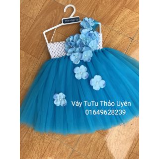 Váy tutu cho bé màu xanh xinh xắn