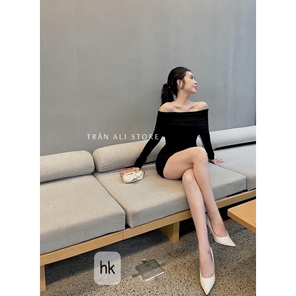 Váy body trễ vai dài tay siêu tôn dáng hàng loại 1