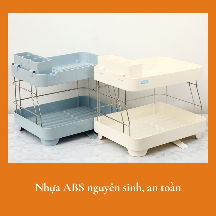 Kệ giá úp chén bát inochi úp đĩa tô, thông minh, cao cấp, kháng khuẩn Nhật Bản, không nắp đậy, thoát nước Vapu HCM