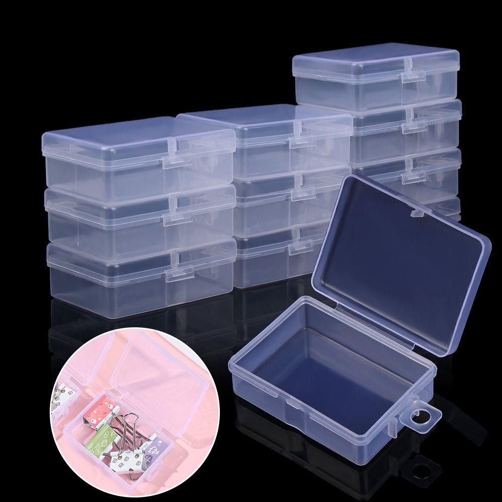 Set 10 hộp nhựa CONOPERY mini đựng trang sức hình chữ nhật trong suốt