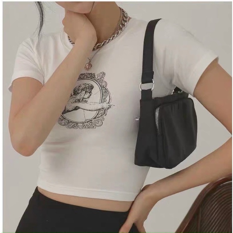 Áo CropTop In Hoạ Tiết Thiên Thần Có Cánh 👼