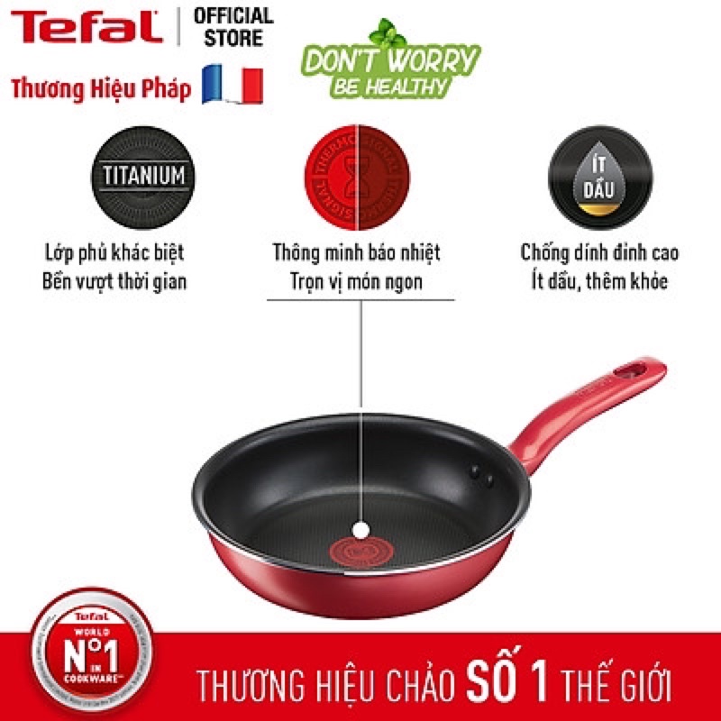 Combo Tefal So Chef Chảo chiên G1350295 21cm,Nồi G1354595 22cm,Chảo chiên G1358495 24cm - Hàng chính hãng