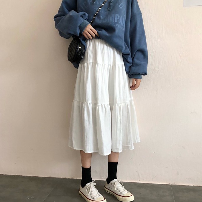 Chân Váy Vintage Nữ  Váy Voan Nữ Dáng Dài 2 Lớp Siêu Xinh 2 màu  / Ảnh thật