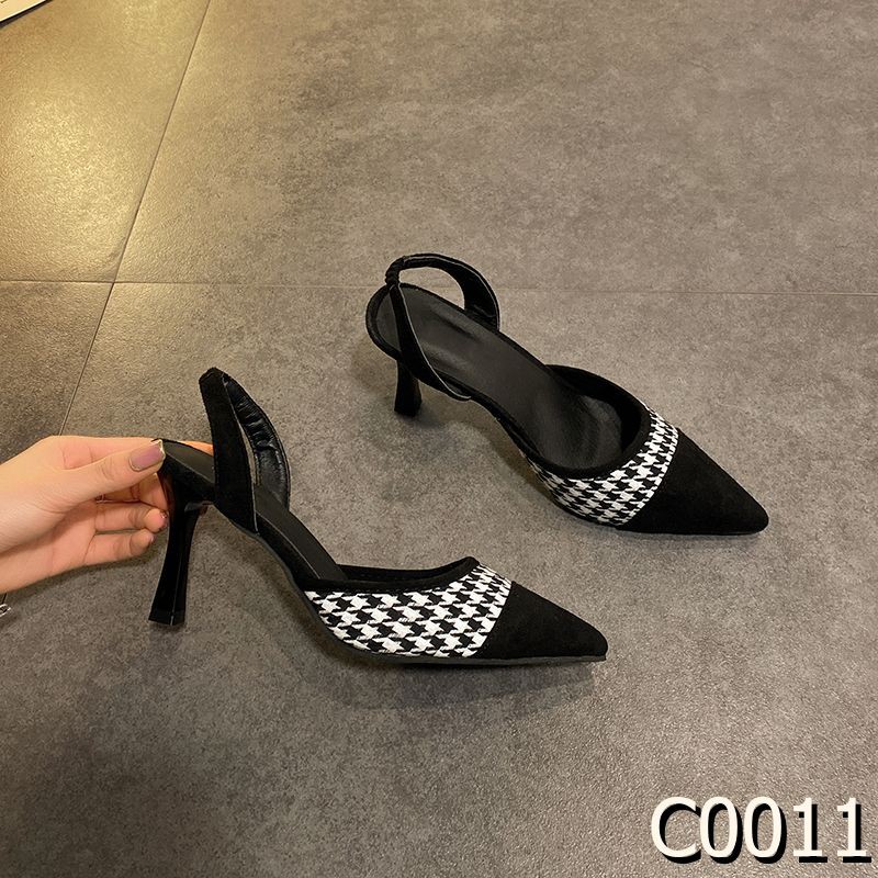 SẴN 37.38 Giày Sandal mũi nhọn kẻ karo giày full sz 35 - 40