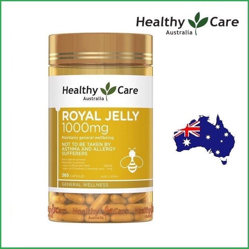 [Date Mới] Sữa ong chúa Healthy Care Royal Jelly 1000 365 viên, Đẹp da, Chống lão hóa, Cân bằng nội tiết tố nữ