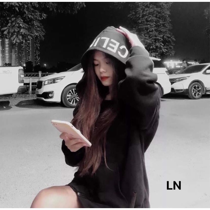 Áo hoodie chữ mũ nỉ cotton in 5D LN12