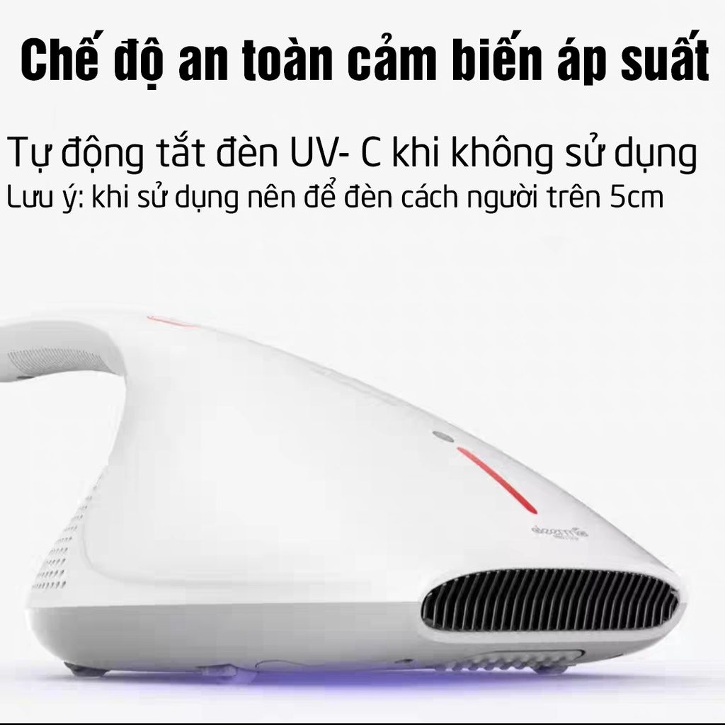Máy Hút Bụi Cầm Tay Deerma CM800 Hút Bụi Giường Nêm Chăn Đêm Diệt Khuẩn Tia UV-C Bộ Lọc Hepa