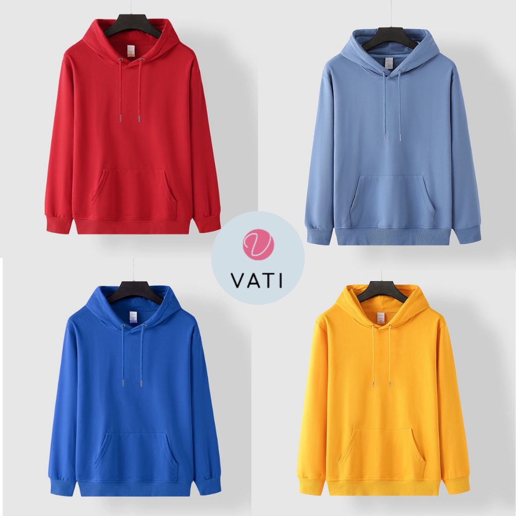 💝Hàng Hot 💝Áo Hoodie Nam Nữ Unisex VATI Có Mũ , Áo Form Rộng Chất Liệu Nỉ Bông Trơn Nhiều Màu