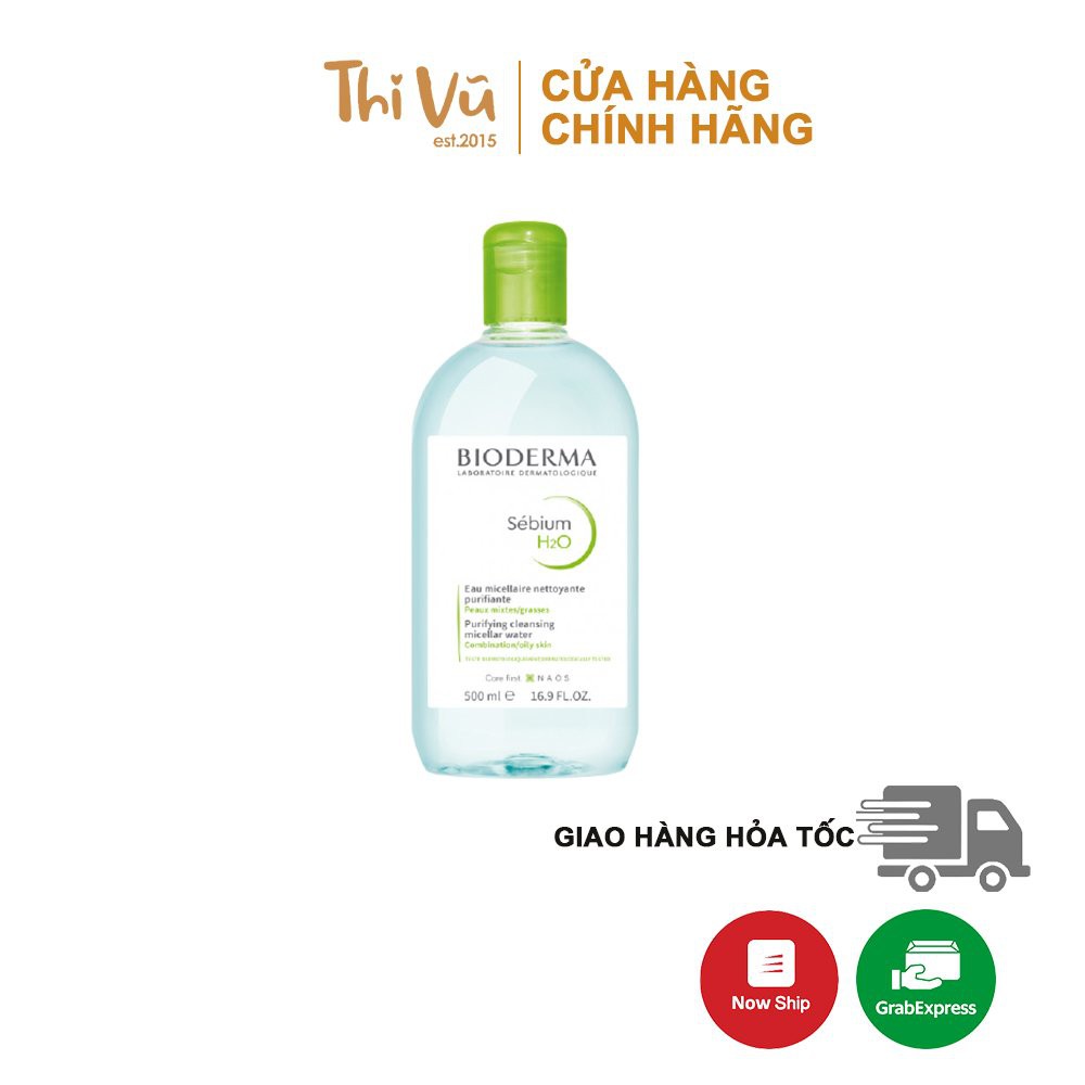 Nước tẩy trang Bioderma Sebium 500ml (xanh lá), tẩy trang Bioderma cho da dầu mụn (NS)