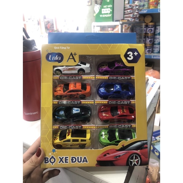 Bộ 8 xe ô tô đồ chơi cho bé hkm enfa