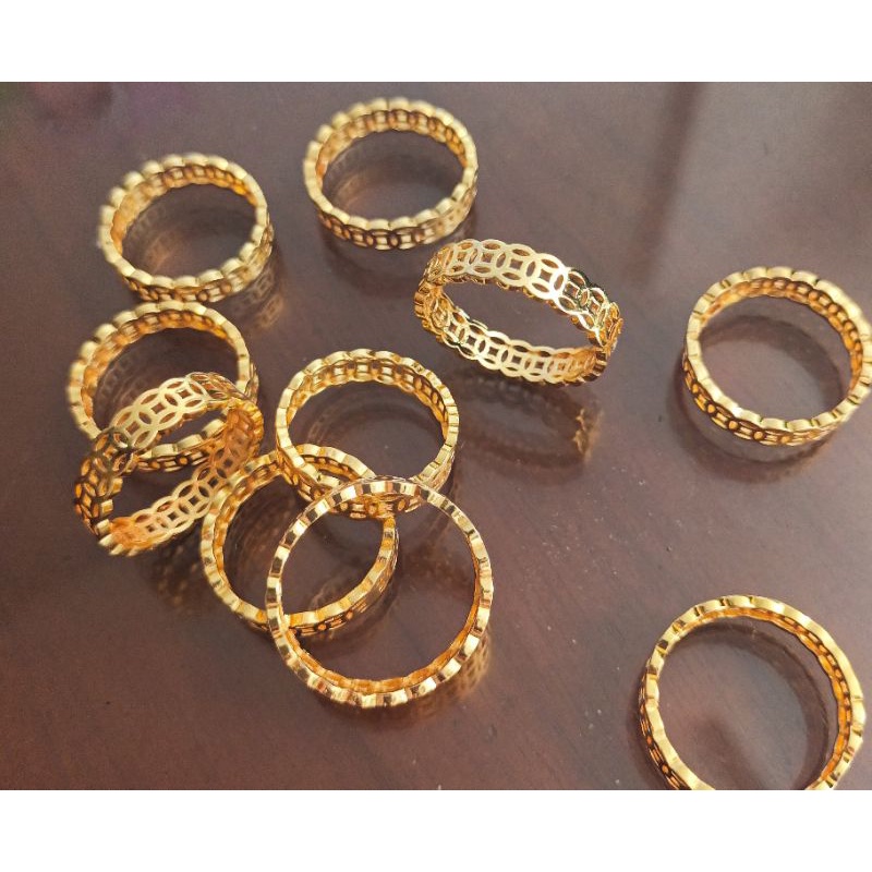 Nhẫn tài lộc mạ vàng 24k may mắn Thuylamshop không gỉ không đen