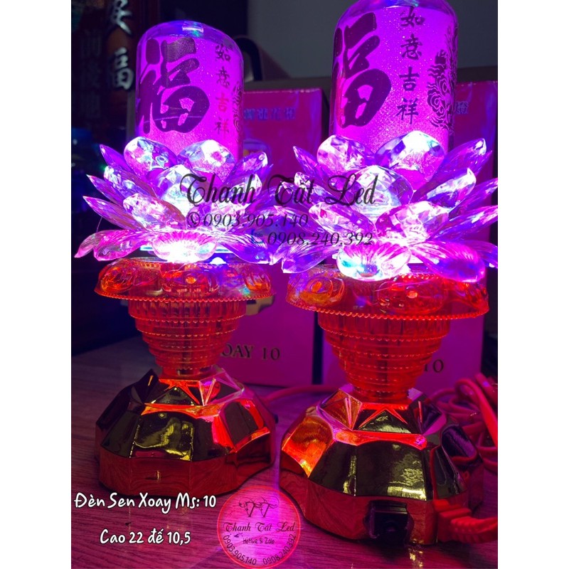 ĐÈN THỜ HOA SEN XOAY 360° MS:10