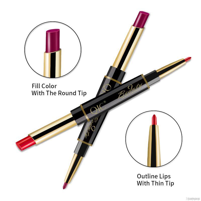 [Hàng mới về] Son Lì Hai Đầu Tích Hợp Bút Kẻ Viền Môi Và Son Môi Tông Lì Mịn Như Nhung Kháng Nước Kéo Dài 24h