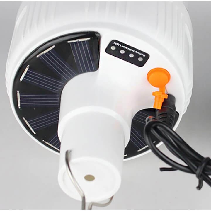 Bóng đèn Led sạc tích điện năng lượng mặt trời 100W, 5 chế độ sáng, chống nước IP65, có điều khiển từ xa và cap sạc điện