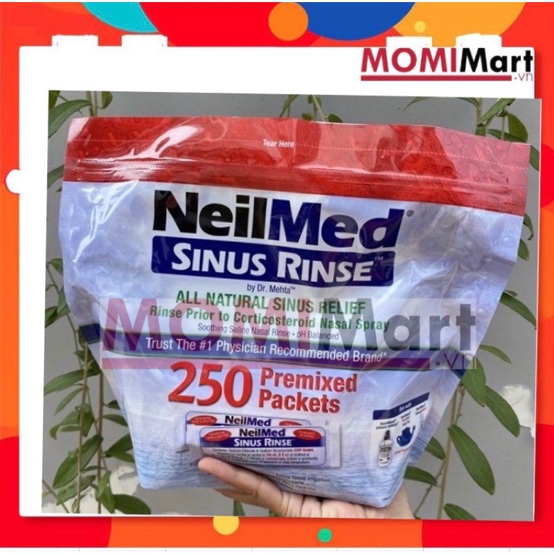 BỘ BÌNH RỬA MŨI MUỐI NEILMED SINUS RINSE (2 BÌNH RỬA+CHAI XỊT+250 GÓI MUỐI)
