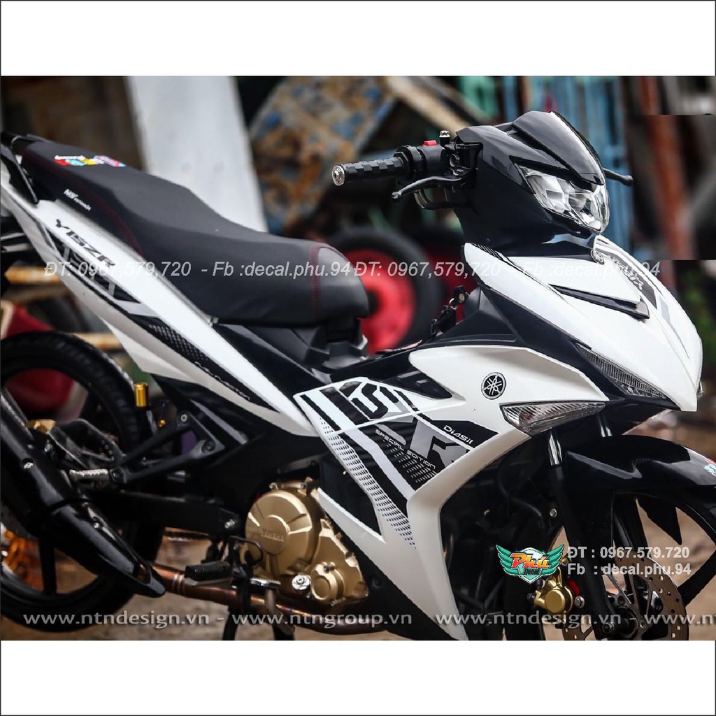 Tem rời xe Exciter 150 Y15zr trắng đen 2020