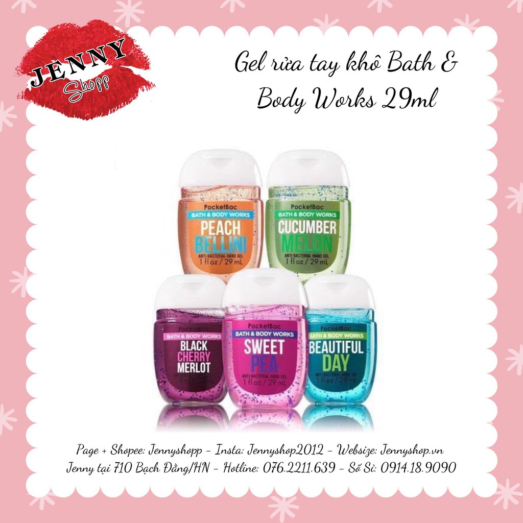 Gel Rửa Tay Khô Bath &amp; Body Works Hand Gel 29ml